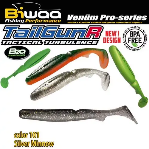 Gratis Retour Biwaa TAILGUNR 3.5" 9cm 101 Silver Minnow