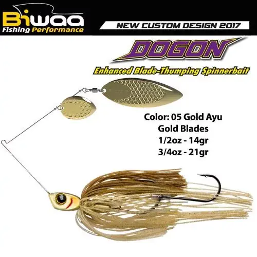 Snelle Levering Biwaa SPINNERBAIT DOGON 1/2oz 14gr 05 Gold Ayu-Gold Blades