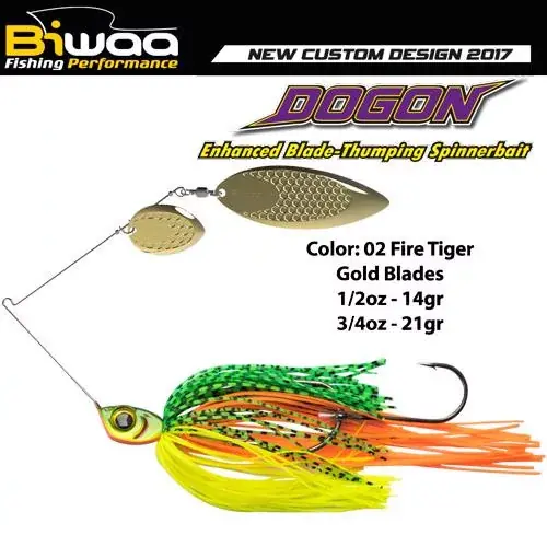 Biwaa SPINNERBAIT DOGON 3/4oz 21gr 02 Fire Tiger-Gold Blades Populair