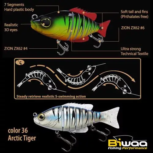 Aanbieding Biwaa SWIMBAIT SEVEN S6" 15cm 60gr 36 Arctic Tiger