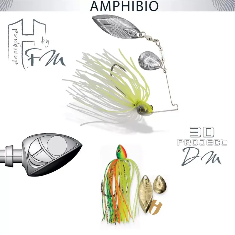 Speciale Aanbieding SPINNERBAIT AMPHIBIO TANDEM 1/4oz 7gr Fire Tiger