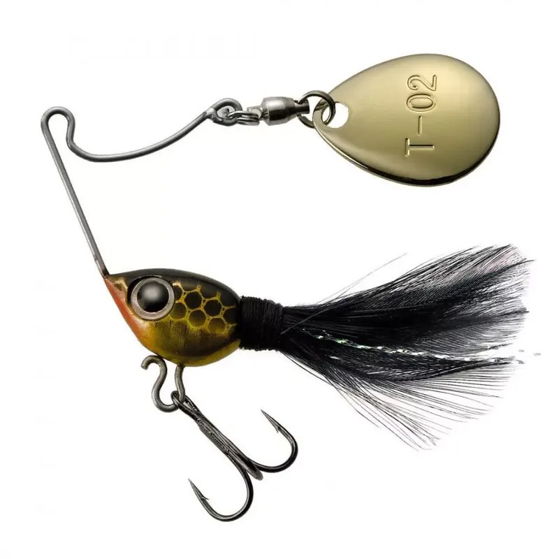 SPINNERBAIT TIEMCO NECROMANCER 6.5gr 45mm 02 Holo Gold Black Gratis Retour
