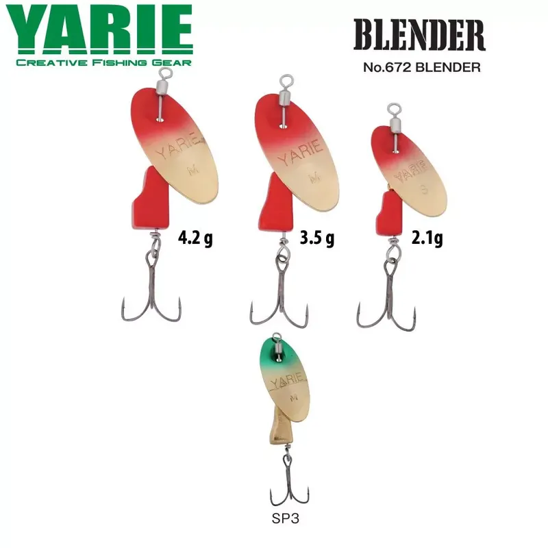 Yarie Jespa KÖRFORGÓ YARIE 672 BLENDER 2.1gr SP3 Green/Gold Superprijs
