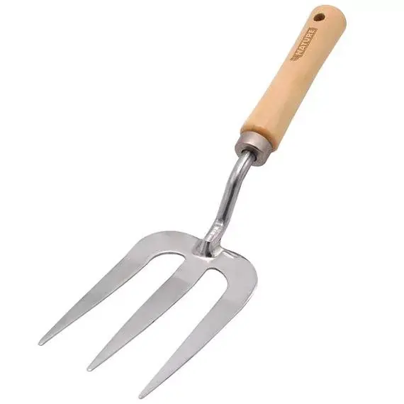 3 ágú kis villa (H12,5 cm) 410 rozsdamentes acél,FSC fa nyél Speciale Aanbieding