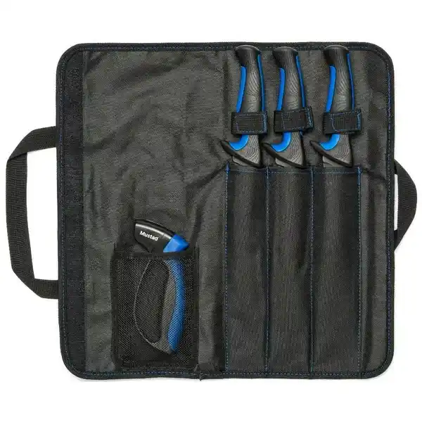 MUSTAD KNIFE KIT 3 PC + SHARPERNER Nieuw
