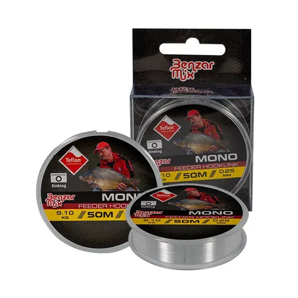 Goedkoop ZSINÓR BENZAR MONO FEEDER HOOKLINK 50M 0.25MM