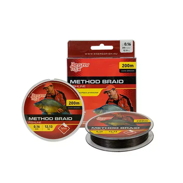 ZSINÓR BENZAR METHOD BRAID 0,18MM 14,43 kg 200M DARK BROWN Gratis Retour