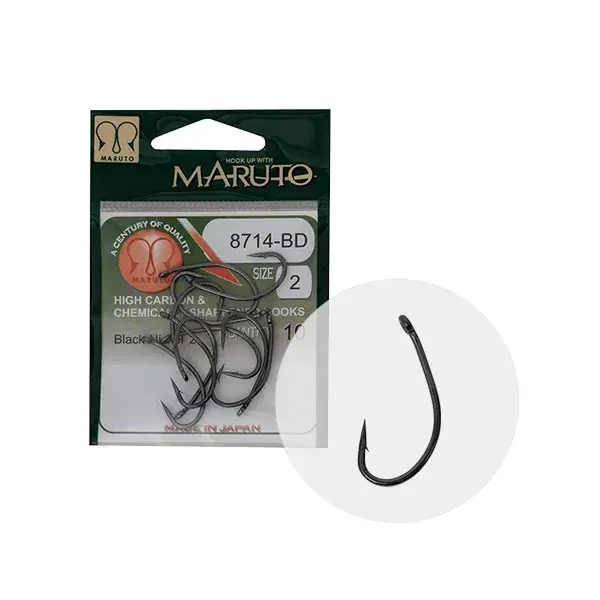 Must-Have MARUTO HOROG 8714BD CARP HOOKS HC T.D.E.5° BARBED FORGED BLA