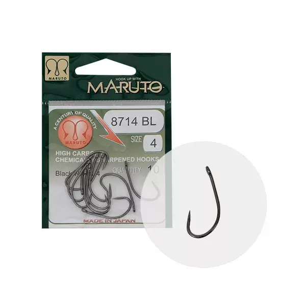Betrouwbaar MARUTO HOROG 8714BL CARP HOOKS HC T.D.E.5° BARBLESS BLACK NI