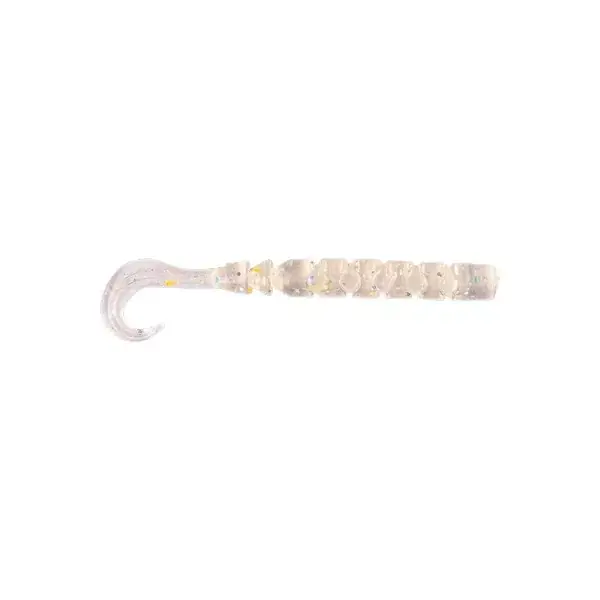 Lage Prijs MUSTAD AJI CURLY TAIL 2.5‘‘ CLEAR RAINBOW GLITTER